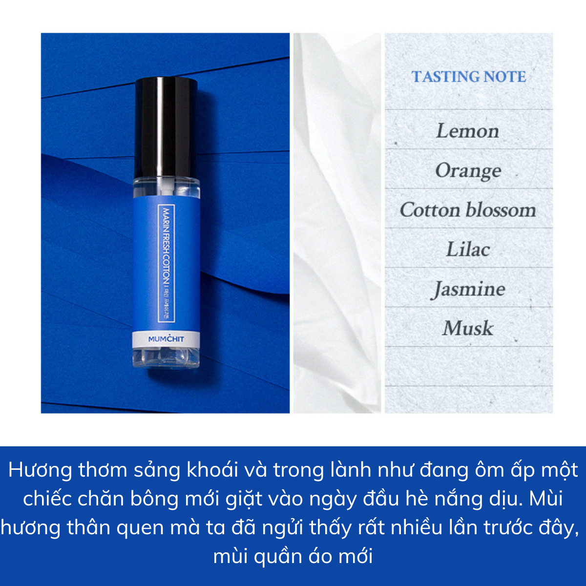 Xịt thơm vải - Marin Fresh Cotton