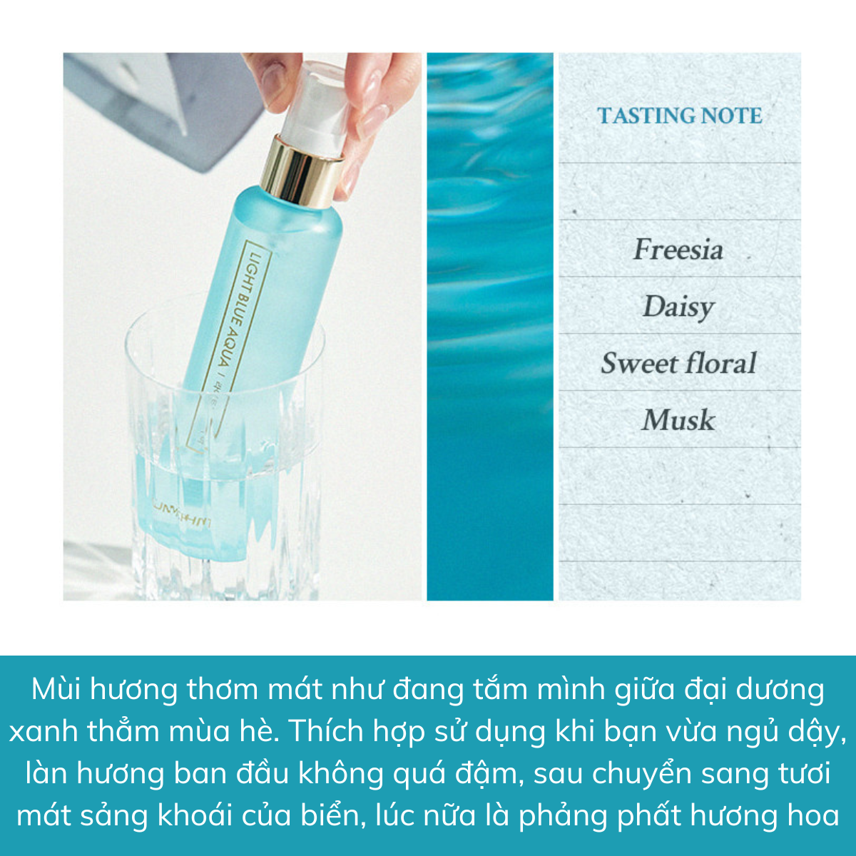 Xịt thơm tóc và cơ thể - Light Blue Aqua